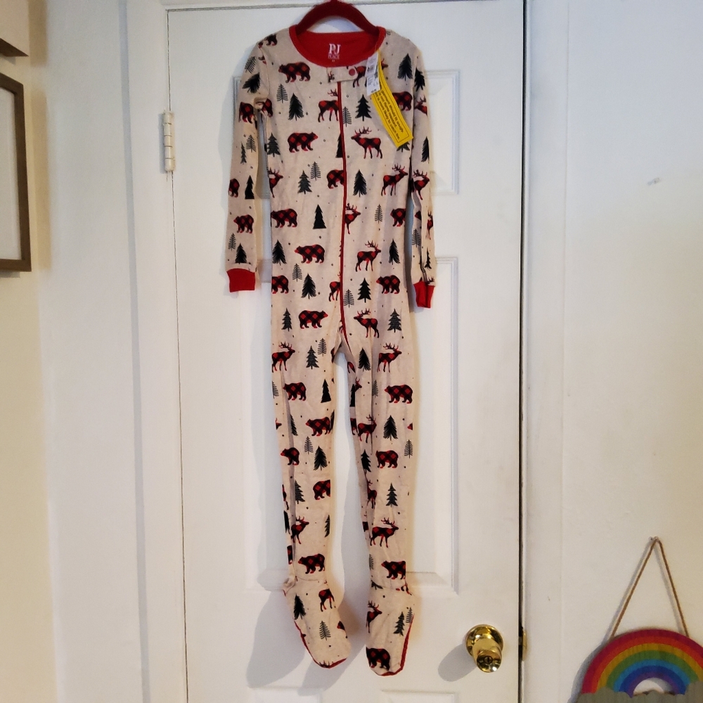 The Children's Place Red and Black Footies One Piece